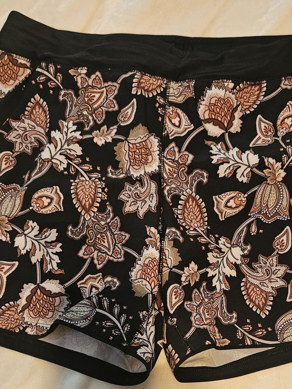 Black Floral Print Active Swim Shorts Lands End 16